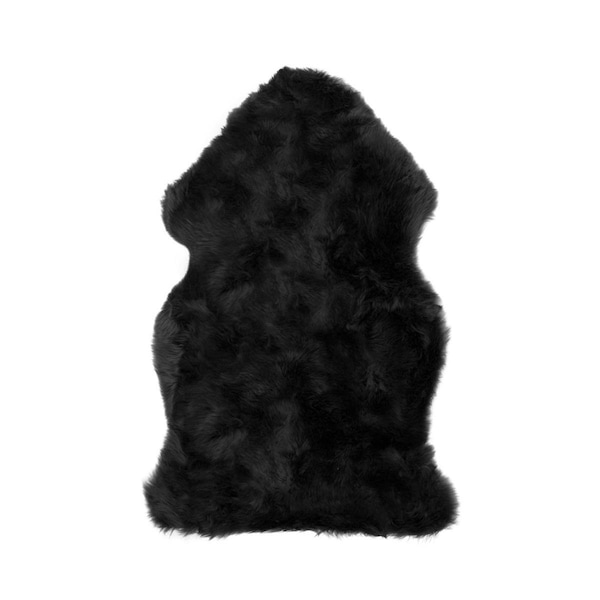 Palacedesigns 2 x 3 ft. New Zealand Single Sheepskin Rug Black PA2627363 - main